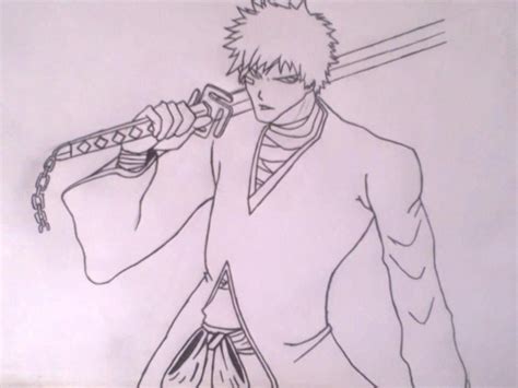 Drawing,Ichigo,Bankai | Drawings, Male sketch, Ichigo bankai