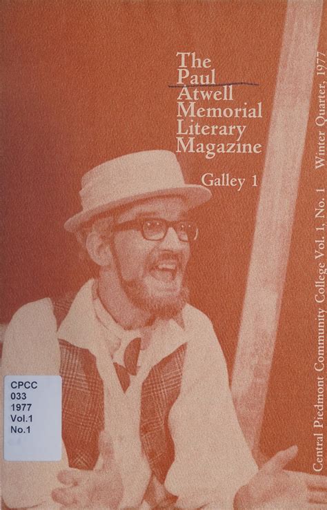 Paul Atwell Memorial Literary Magazine, Galley III [Fall 1978]