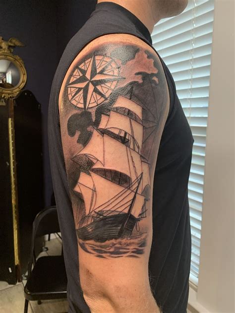 Ship and map tattoo | Tattoos, Map tattoos, S tattoo