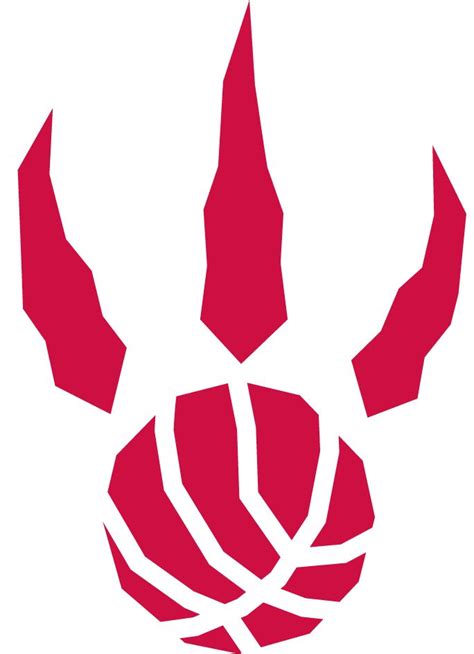 Toronto Raptors Alternate Logo (1996) - A red raptor paw print with ...