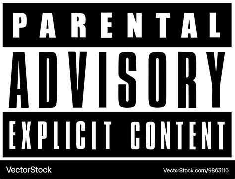 Parental advisory explicit content warning sign Vector Image