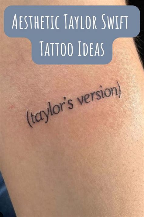 a tattoo saying aesthetic taylor swift's tattoos on the back of a woman ...