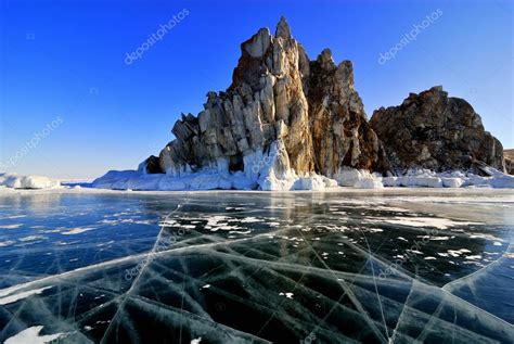 Lake Baikal winter view — Stock Photo © shkonst #64907585