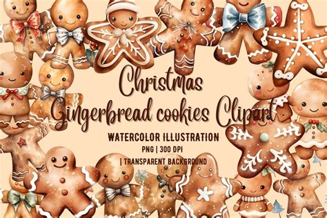 Christmas Gingerbread Cookies Clipart Graphic by kissmeflamingo ...