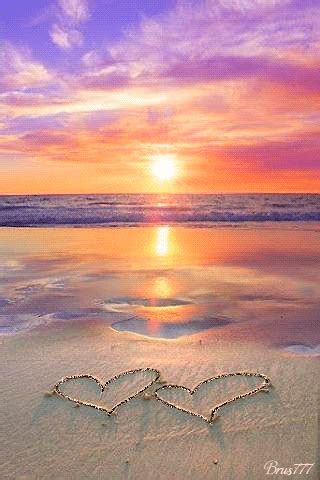 Pin by LhourBaladjay Mampawa on ~ GLITTER PICS / Ḡїƒ'§ ~ | Romantic beach, Nature, Sunset