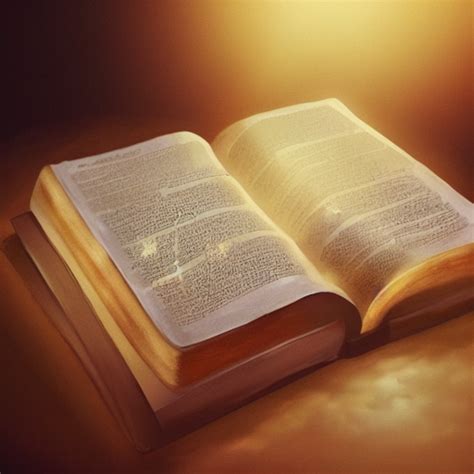 prompthunt: photorealistic Bible, on a rock, heavenly light shining onto it, golden light, aura ...