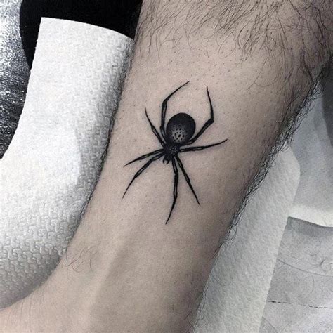 Mens Small Black Spider Tattoo Ankle #tattoodesigns | Spider tattoo, Insect tattoo, Tattoos for guys