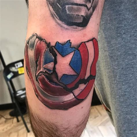 Real Captain America Shield Tattoo