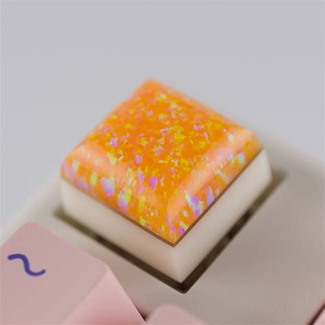 Creamsicle Opal Artisan Keycap for Cherry Mx Style Mechanical Keyboards