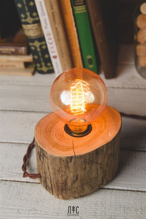 Stump lamp, Wooden loft lamp. Edison lamp in 2021 | Homemade lamps, Wood lamp design, Edison lamp