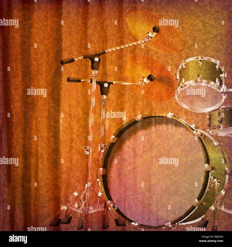 abstract grunge music background with drum kit vector illustration Stock Vector Image & Art - Alamy