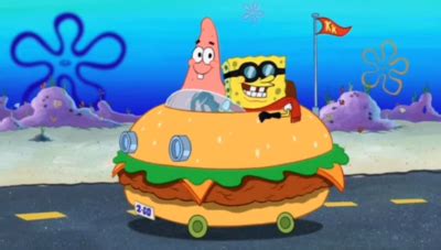 the krabby patty mobile and spongebob and patrick lmao | Tumblr