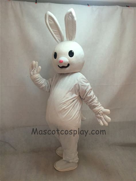 Cute Pink Nose Easter Bunny Rabbit Adult Mascot Costume