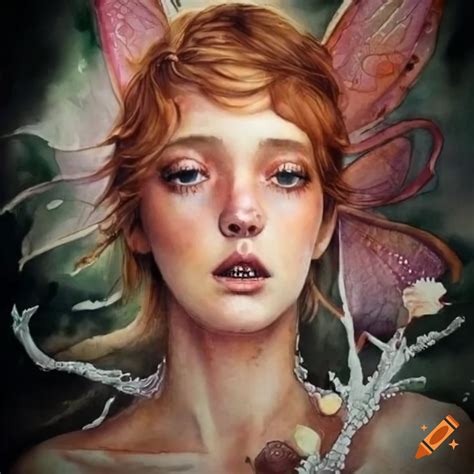Hyper realistic watercolor art of fairy folk on Craiyon