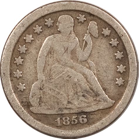 1856-O LIBERTY SEATED DIME - PLEASING CIRCULATED EXAMPLE, FULL LIBERTY ...