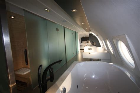 Inside private jet bathroom