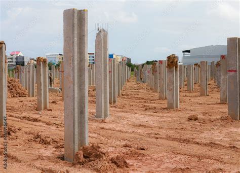 Precast Concrete piles Stock Photo | Adobe Stock