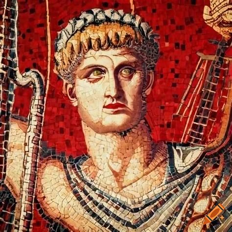 Mosaic of emperor nero playing the lyre on Craiyon