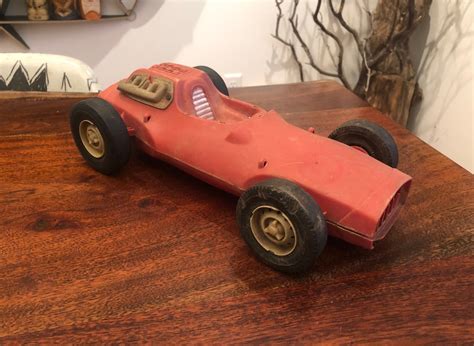 Vintage C. 1963 V-RROOM Red Race Car Toy by Mattel Many Broken Parts Mid Century 1960's Racing ...