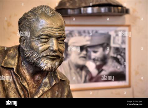 Bronze statue of Ernest Hemingway in El Floridita Bar and Restaurant ...