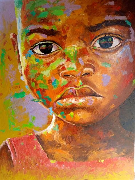 African child Painting by OKULAJA AZEEZ | Saatchi Art