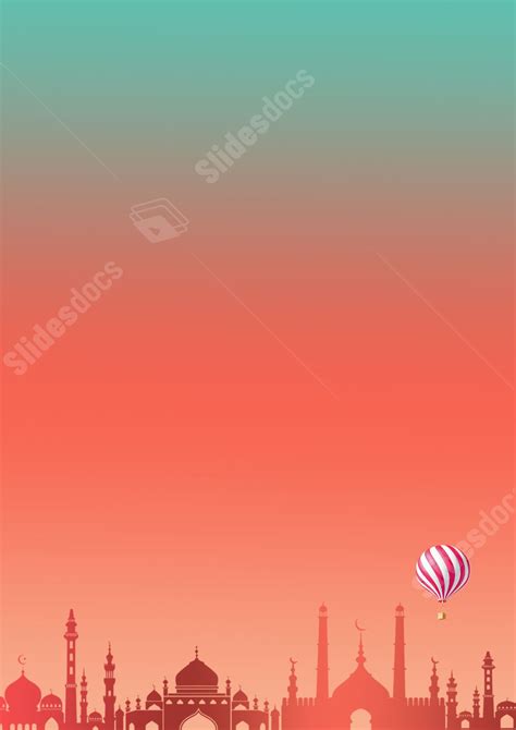Architectural Travel With Red And Green Gradient Page Border Background Word Template And Google ...