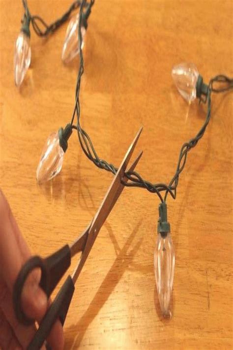 How to Shorten a String of Christmas Lights Step one is to cut the wires on the o… | Hanging ...