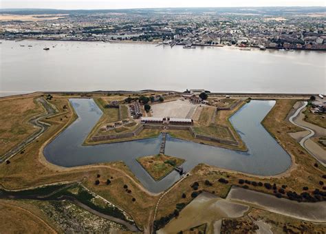 Tilbury Fort, River Thames (Essex), UK [OC]. The UK doesn’t have many star forts. By drone the ...