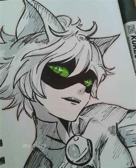 Cat Noir Sketch at PaintingValley.com | Explore collection of Cat Noir Sketch