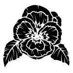 Simple silhouette black and white poppy. Abstract flower pattern ...