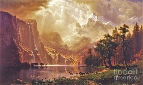 Among The Sierra Nevada Mountains California By Albert Bierstadt ...