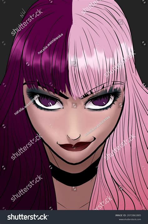 Drawing Emo Pink Anime Girl Stock Illustration 2072861885 | Shutterstock