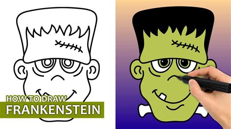 How To Draw Frankenstein (Easy Drawing Tutorial) - YouTube