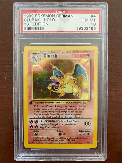 1999 Pokemon First edition Base Set PSA 10 German Glurak | Charizard | eBay