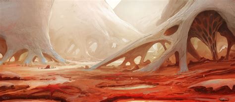 ArtStation - Alien Landscape, Renaud Perochon | Landscape concept, Fantasy art landscapes, Alien ...