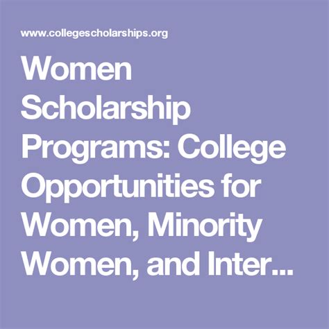 Women Scholarship Programs: College Opportunities for Women, Minority Women, and International ...