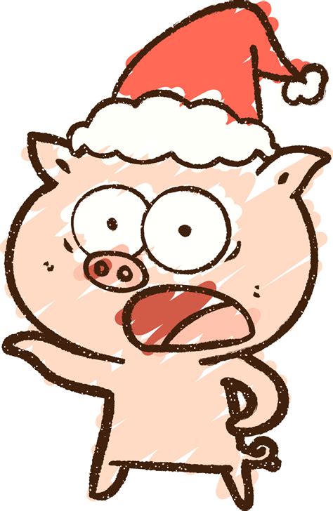 Christmas Pig Chalk Drawing 12219266 Vector Art at Vecteezy