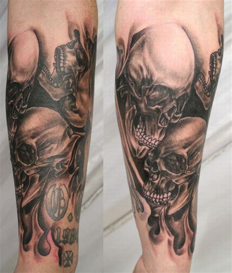 Armsleeve Skull Skulls Tattoo by 2Face-Tattoo on DeviantArt