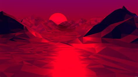 Low Poly Red 3d Abstract 4k Wallpaper,HD Abstract Wallpapers,4k Wallpapers,Images,Backgrounds ...