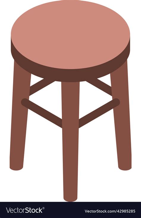 Isometric wooden stool composition Royalty Free Vector Image