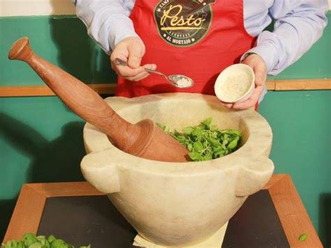 Authentic Pesto: marble Mortar and wood Pestle required! Image from Genoa Pesto World ...