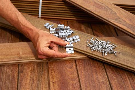 Ipe Deck Wood Installation Screws Clips Fasteners Stock Photo - Image of board, dark: 55487054