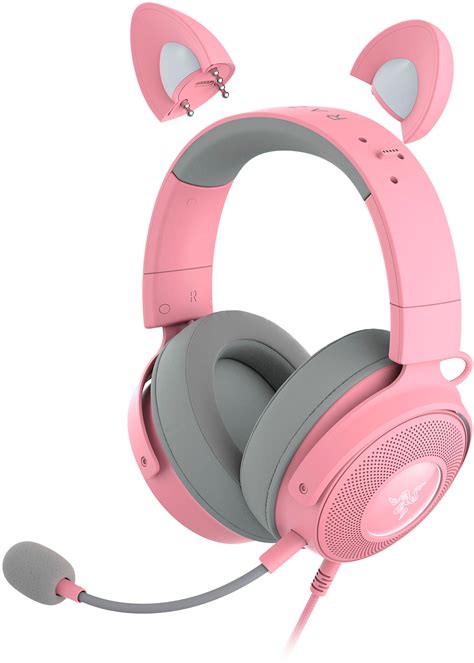 Razer Kraken Kitty Edition V2 Pro Wired RGB Gaming Headset With Interchangeable Ears Quartz Pink ...