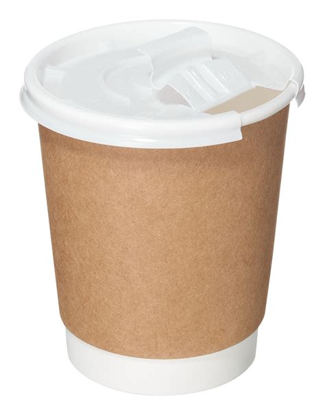 [50 Count] 8 oz Disposable Insulated Paper Coffee Cups with Lids - Double Wall Disposable Coffee ...
