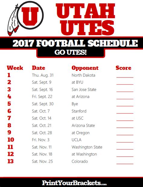 2017 Utah Utes Football Schedule #footballtips | Utah utes football ...