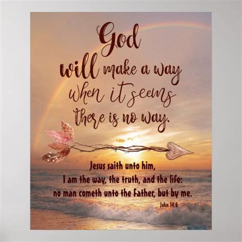 God Will Make a Way with Scripture Poster | Zazzle | Bible quotes about faith, Scripture quotes ...