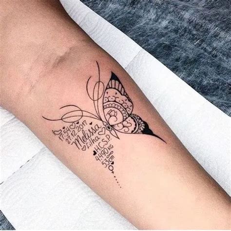 Tatuaje: Nombre: Melissa y Mariposa - Tatuajes para Mujeres | Tatuajes de mariposas con nombres ...