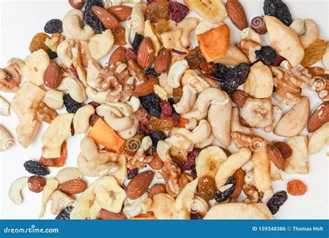 Healthy Snack Food Trail Mix of Mixed Nuts and Dried Fruits Stock Photo - Image of mixed, taste ...