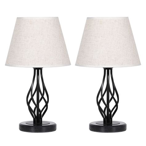 Bedside Table Lamps Set of 2 Vintage Nightstand Lamps for Bedroom,Ideal ...