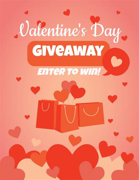 Valentine's Day Giveaway Flyer Template - Edit Online & Download Example